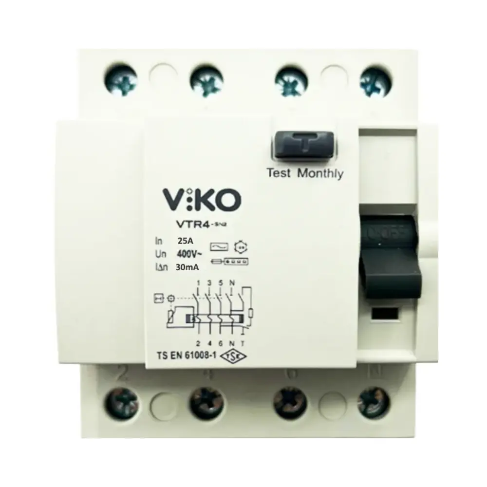 Viko 4x25A 30mA Trifaze Kaçak Akım Rölesi VTR4-2530