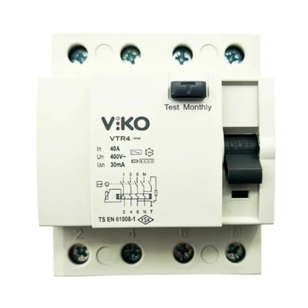 Viko 4x40A 30mA Trifaze Kaçak Akım Rölesi VTR4-4030