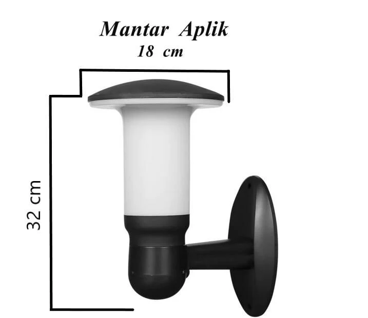 Zita Mantar Duvar Aplik E27 Duy Siyah 239