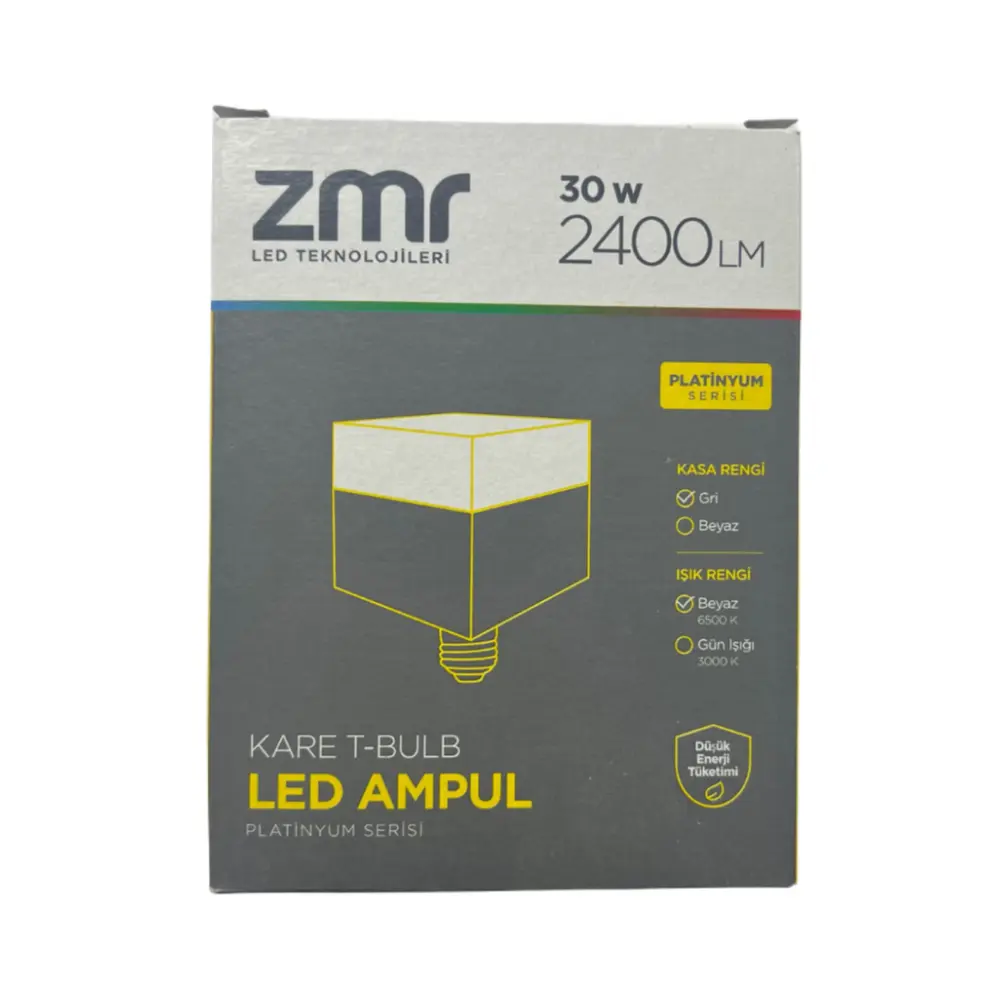 Zmr 30W Torch Kare Dekoratif T-Bulb Led Ampul E27 Duy 6500K (Beyaz)