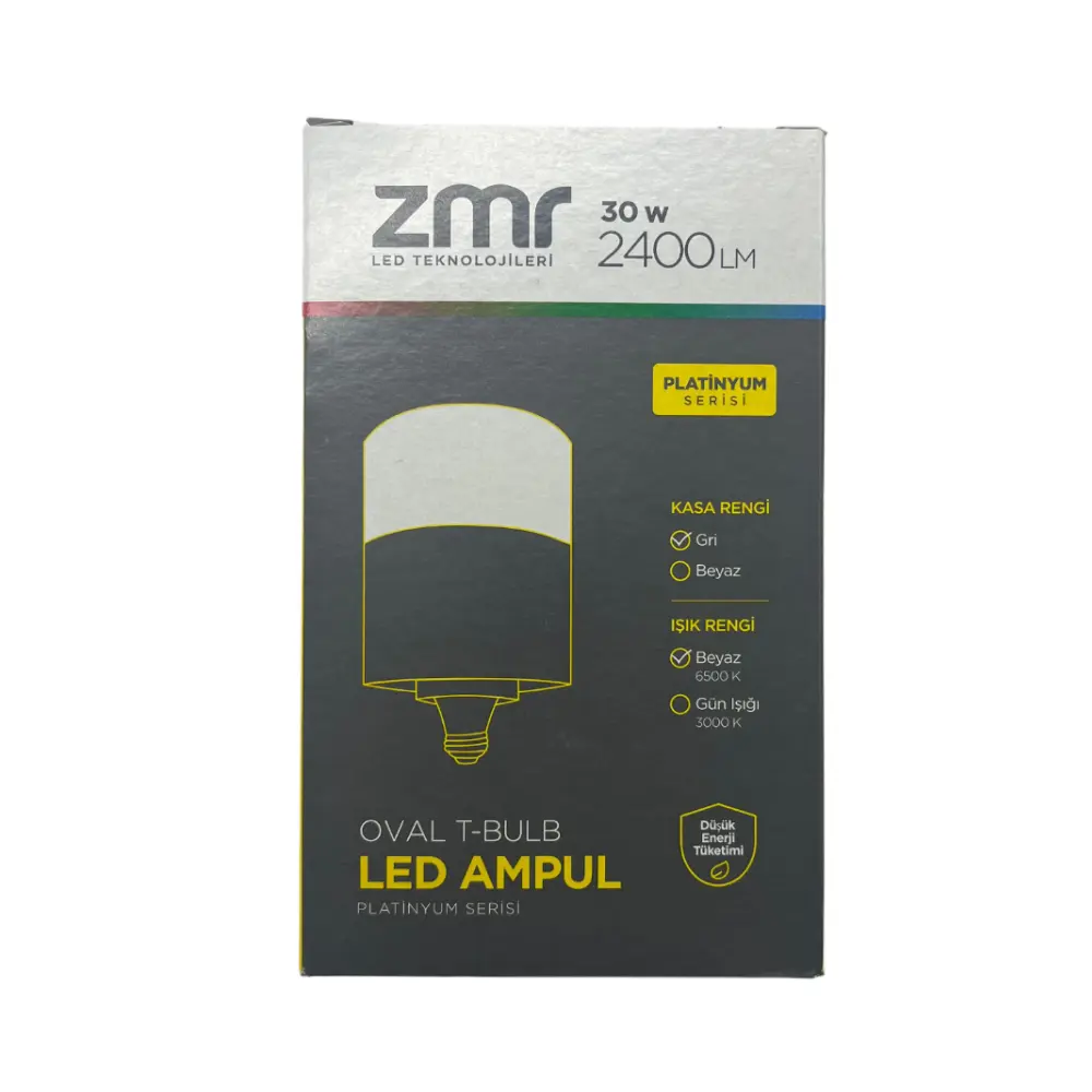 Zmr 30W Torch Oval Dekoratif T-Bulb Led Ampul E27 Duy 6500K (Beyaz)