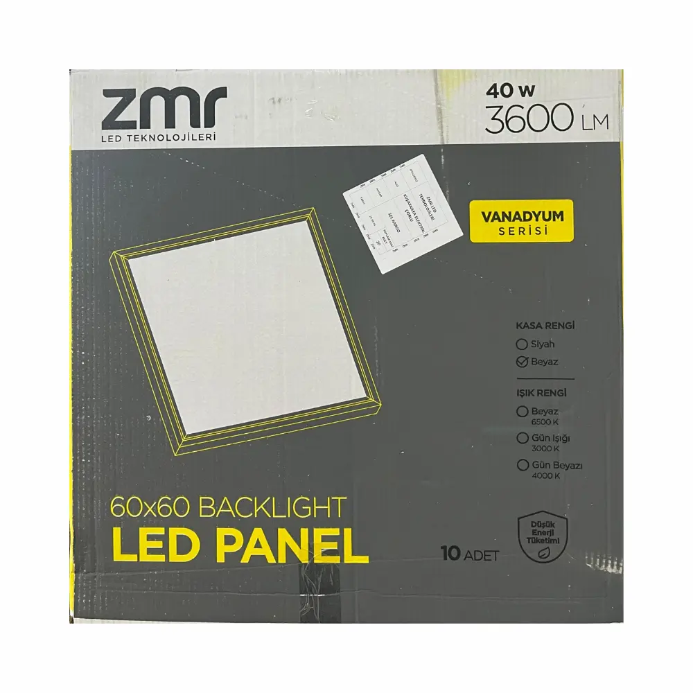 Zmr 40W 60x60cm Sıvaaltı Panel Led Armatür 6500K (Beyaz)