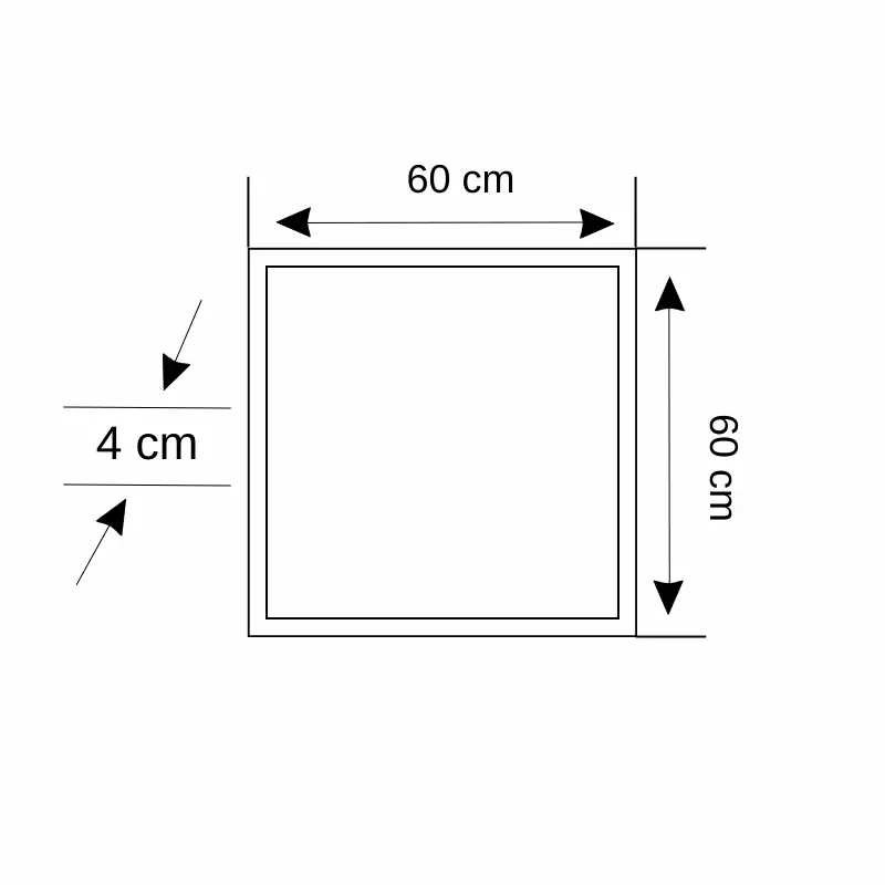 Zmr 40W 60x60cm Sıvaaltı Panel Led Armatür 6500K (Beyaz)