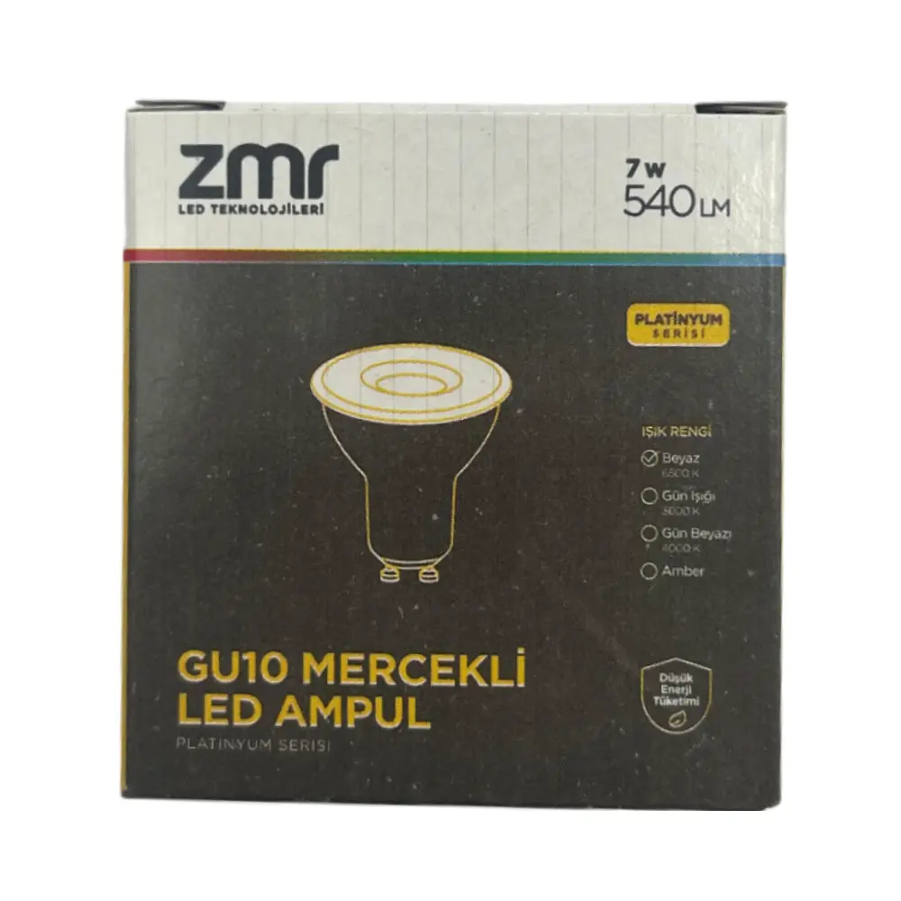 Zmr 7W Led Çanak Ampul Mercekli GU10 Duy 6500K (Beyaz)