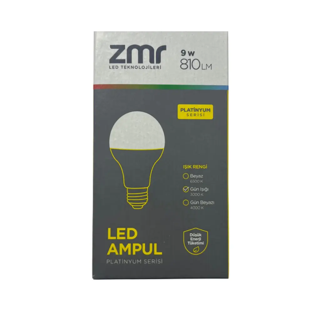 Zmr 9W Led Ampul E-27 Duy 3000K (Günışığı)